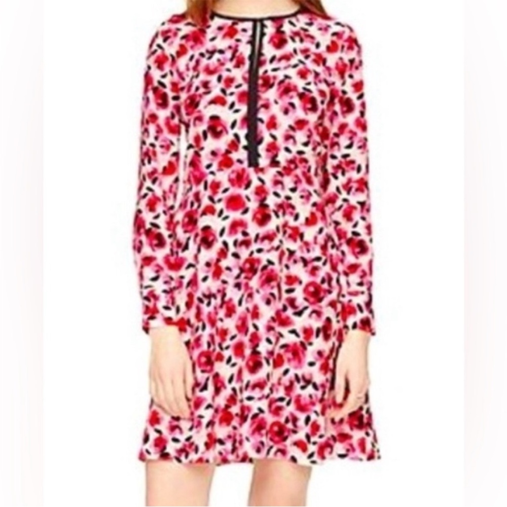 kate spade Pink and Black Floral Dress